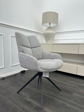 FV Kiara Silver Fabric Swivel Dining Chair (Choose Quantity)