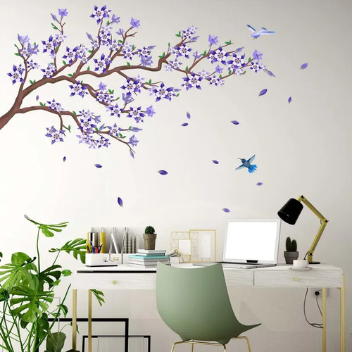 Purple cherry blossom wall - purple,