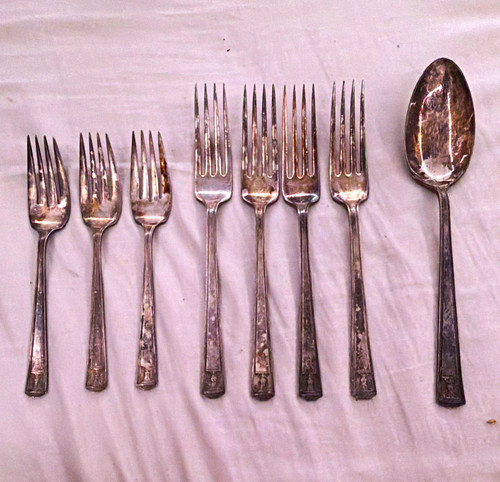 Silver plated floral - plated,