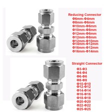 Compression Fittings Stainless Steel Straight And Reducing Connector 3mm-25mm