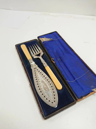 Antique silver plated fish - silver,