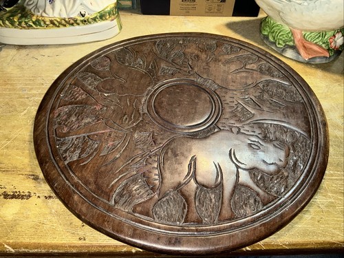 Wooden floral carving panel - wooden,