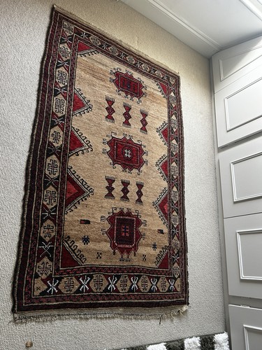 Vintage aztec afghan rug - aztec,