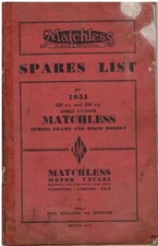 MATCHLESS 350cc G3L/LS/LC/LCS & 500cc G80/S/C/CS 1951 FACTORY PARTS CATALOGUE