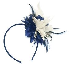 Flower Feather Hair Fascinator on Headband Wedding Royal Ascot Races Bespoke