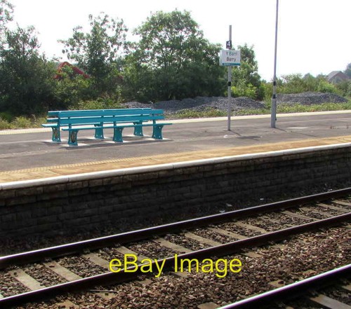 Photo 6x4 turquoise benches - benches, on
