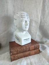 Vintage Style Phrenology Head By L N Fowler Ceramic Crackle Glaze 20 CMS 