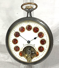 1920s Unusual Dial (vis escapement) Swiss  Gents  Pocket Watch. GWO Antique