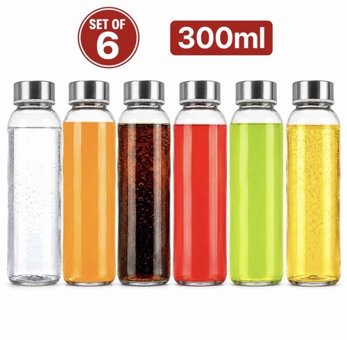 Set clear glass bottles - of,