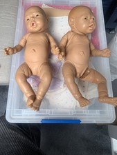 2 JESMAR TWIN BABY GIRL and BOY DOLLS VINTAGE ANAMATOMICALLY