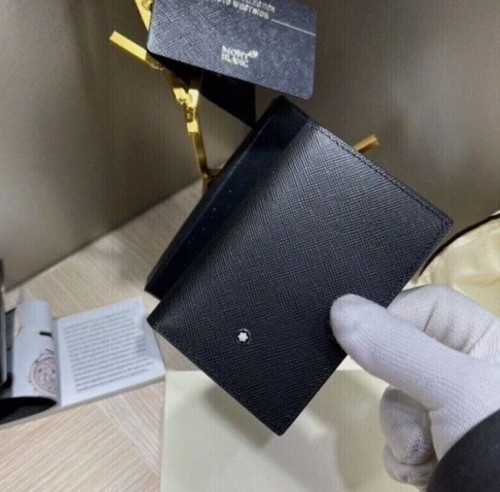 Mont blanc black leather card - blanc,