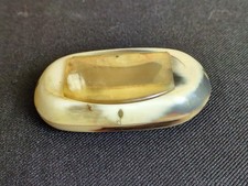 Antique Rectanglular Oval Snuff  Box Natural Horn
