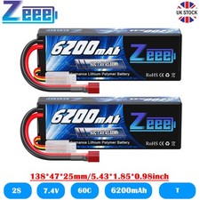 2x Zeee 2S Lipo Battery 7.4V