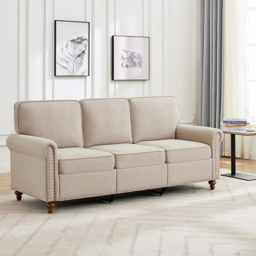 Seater sofa beige linen - 3,