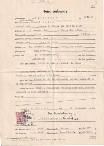 Germany 1942 nazi marriage - germany,