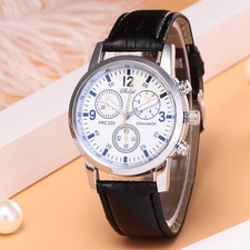 Men Watch with Leather Strap