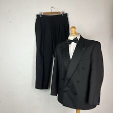 St Michael Tuxedo Dinner Suit 2 Piece Men's Black 42L Jacket 34W 29L M&S VTG