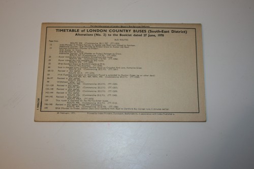 Timetable london country - -,