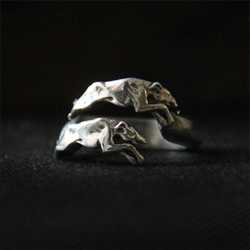 Greyhound ring pewter - greyhound,