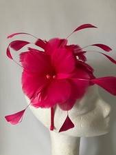 Fuschia Feather Fascinator For