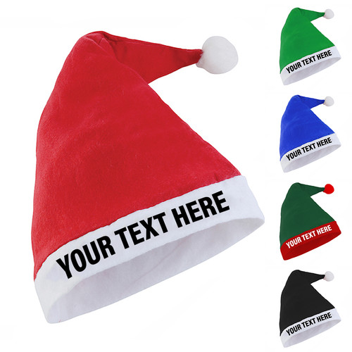 Custom text santa hat - custom,