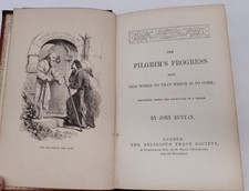 The Pilgrims Progress by John Bunyan Antique Hardback Religious Tract Society