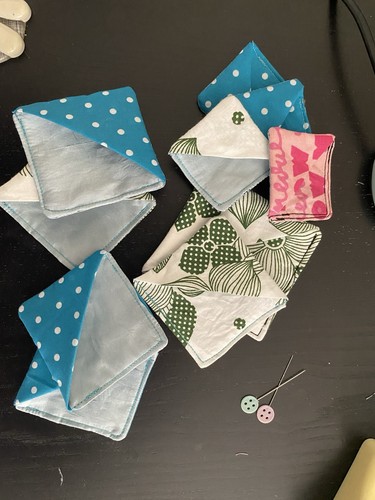 Reusable fabric bookmark blue - reusable,