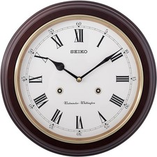 Westminster Chime Wall Clock Silent Quartz Modern Vintage Station Style