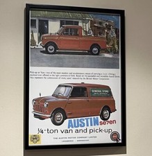 BMC Austin Seven Mini Van Pick-Up Mk1 Garage Man Cave Wall Art Poster 1960’s