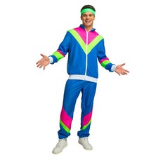 80s SHELL SUIT TRACKSUIT Retro 1980s Fancy Dress Costume Shell Suit Mens Ladies