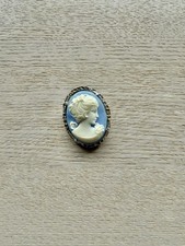 Vintage Blue Cameo Brooch