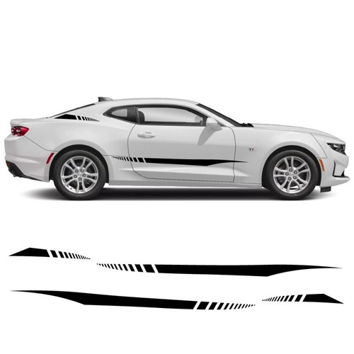 Dashed side stripe decals for