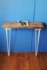 Industrial Rustic Reclaimed Scaffold Board Console Table Hallway Hairpin Legs