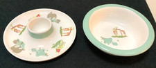 Cath Kidston China Breakfast Set - Kids Safari Zoo Animals Egg Cup, Plate & Bowl