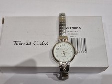Thomas Calvi Ladies Rhinestone Quartz Watch silver colour 