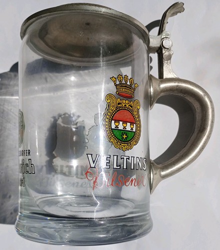 Vintage glass beer stein - glass, mug