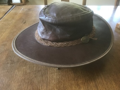 Aussie bush hat brown leather - aussie,