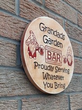 Personalised Grandads garden BAR, Wooden outdoor Sign, plaque