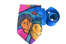 THE BEATLES MEN'S TIE BLUE/DO