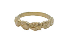 Sterling Silver Marching Elephants Band Dress Ring Vintage c1970 Size L 1/2