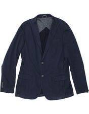 LIU JO Mens 2 Button Blazer Jacket UK 38 Medium Navy Blue Spotted BY20