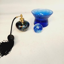 Caithness Bowl & Moon Crystal Paperweight & Royal Brierley Perfume Atomiser TMK