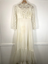 Berketex Brides Vintage Ivory Lace & Chiffon Wedding Dress UK 8–10 Bridgerton