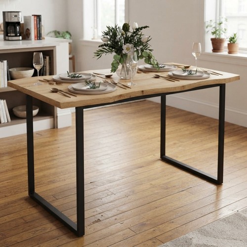 Oak effect dining table - oak,