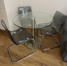 3x IKEA Tobias Grey Chrome