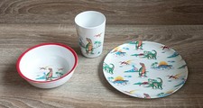 Vintage Cath Kitson : Cath Kids Dinosaur 3 Piece Breakfast/Dinner Melamine Set