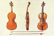 MUSICAL INSTRUMENTS. Violin-Hellier Stradivarius 2 old Bows noted Fluting 1945