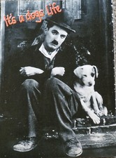 Charlie Chaplin - Its A Dogs Life Vintage Postcard