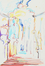 Church Altar | Coloured Study/Drawing by Wolfgang Grimm