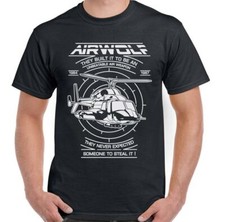 Airwolf T-Shirt Mens 80's Retro TV Programme Helicopter Drama Show The A-Team